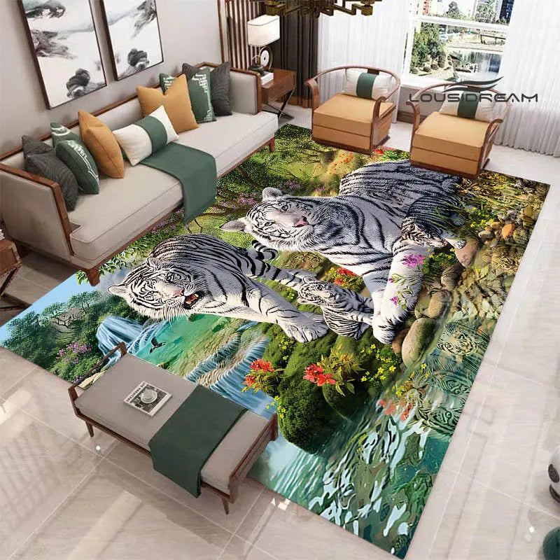 3D tiger printed carpet Fashion yoga mat Photography prop room decor  area rug  carpets for living room