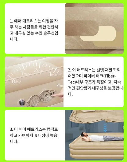 Twin Air Bed with Built in Electric Pump Blow Up Bed Mattresses ,Elevated Inflatable Air Mattress for Home Guest Camping