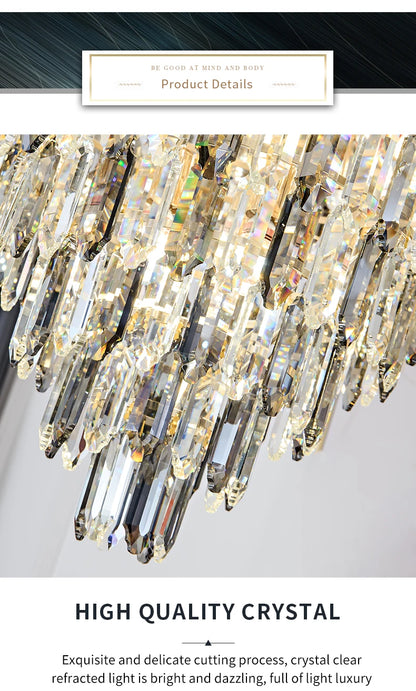 Designer LED Light Luxury Villa Main Hall Crystal Chandelier Luxury Hotel Restaurant Sales Office Custom Lights Pendant lights