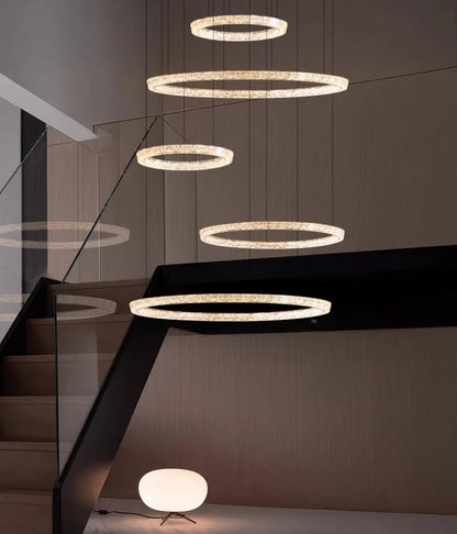 Modern ring stairs led lights pendant light lamps for living room led Chandeliers for dining room hanging light indoor lighting