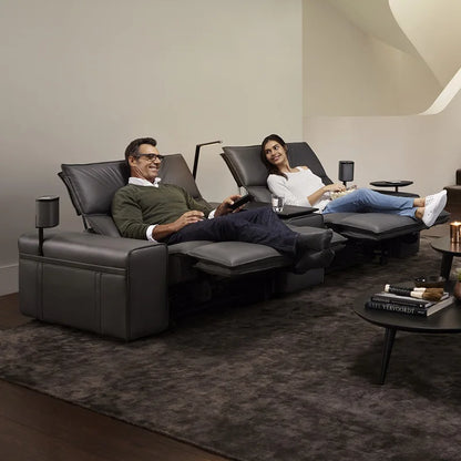 Modern Multifunctional Electric Recliner Sofa Home Theater Video Room Genuine Leather Fabric Wood for Living Video Hall