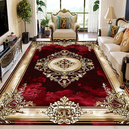 European Retro Floral Large Carpet for Living Room Luxury Decoration Rug 200x300 cm Non-slip Bedroom Cloakroom Washable Soft Mat