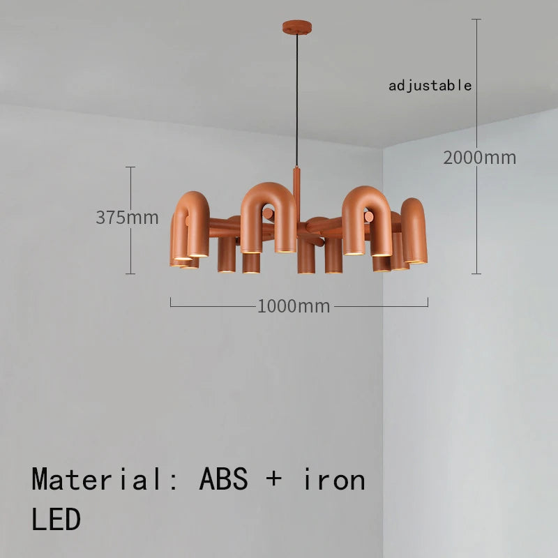 Cirkus scandinavian pendant light LED U-shaped tube chandelier Simple creative lamp Living Room Decoration restaurant lights