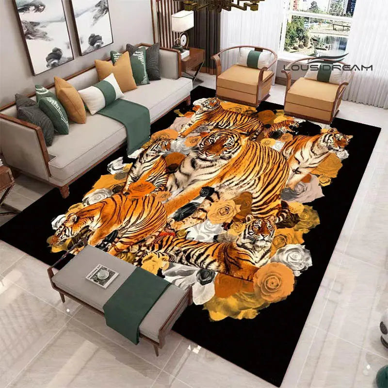3D tiger printed carpet Fashion yoga mat Photography prop room decor  area rug  carpets for living room