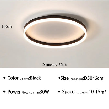Modern LED Ceiling Lamp Chandelier for Living Dining Room Kitchen Bedroom Nordic Simple Round Home Decor Lighting Fixture Luster