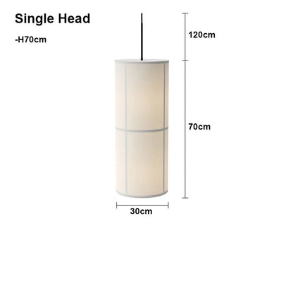 Designer Menu Hashira Cluster Pendant Light Vintage Cloth Lampshade Hanging Lamp Dining Room Minimalist Cylindrical Chandelier