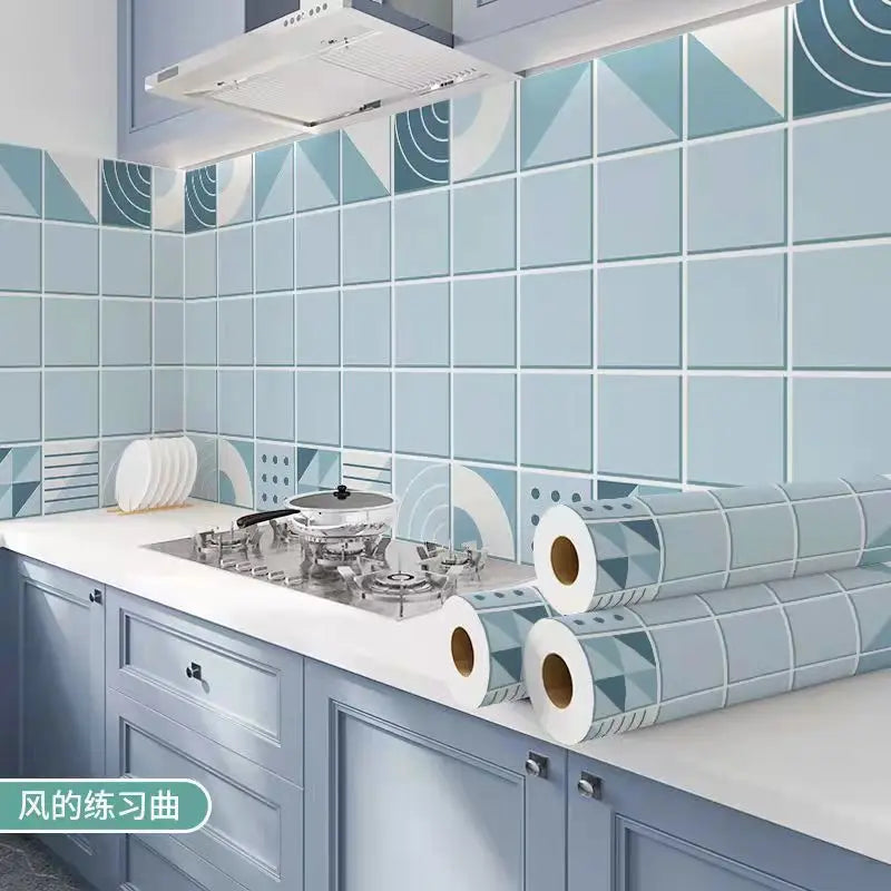 Kitchen Stove Oil-proof Sticker Waterproof High Temperature Resistant Wallpapers Kitchen Decoration Self Adhesive Contact Paper