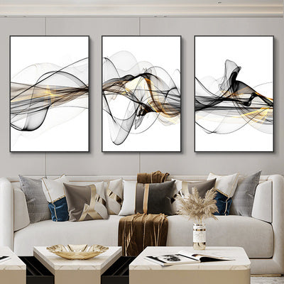 3 Nordic Luxury Ribbon Abstract Wall Art Landscape Modern Poster Print Picture Living Room Home Decorative Painting