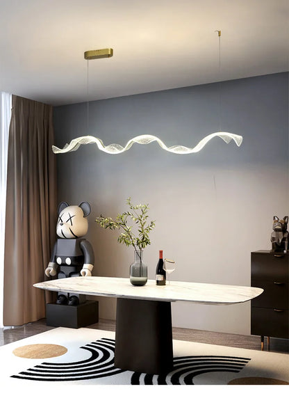 Chinese style light luxury dining room chandelier personalized creative long bar lamp new Chinese tea room lamps and lanterns