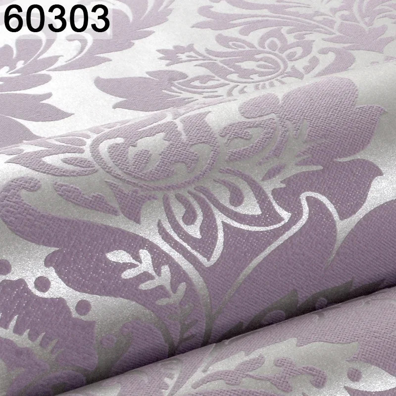 European 3D Relief Embossed Damask Wallpaper Bedroom Living room Background Floral Pattern 3D Textured Wall Paper Home Decor