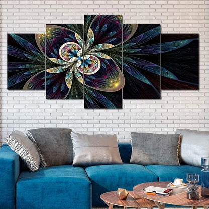5 Panels Aesthetic Landscape Canvas Painting Abstract Natural Landscape Golden Light Art Luxury Posters Prints Living Room Decor