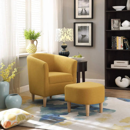 Accent Chair, Sherpa Chair White Fluffy Chair Teddy Barrel Chair with Ottoman Comfy ArmChair Footrest Set