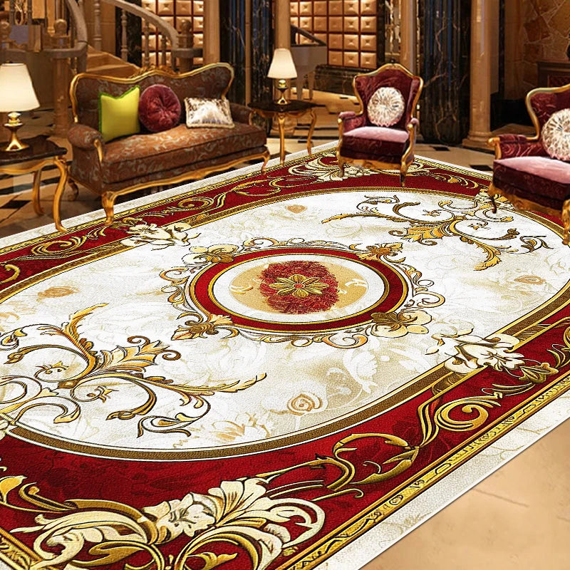 Gorgeous Retro European Carpet Living Room Large Area Decoration Sofa Area Rugs for Bedroom Cloakroom Non-slip Floor Mats