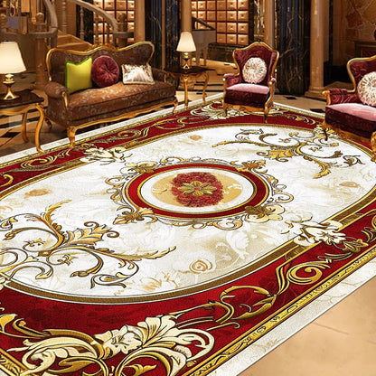 Gorgeous Retro European Carpet Living Room Large Area Decoration Sofa Area Rugs for Bedroom Cloakroom Non-slip Floor Mats