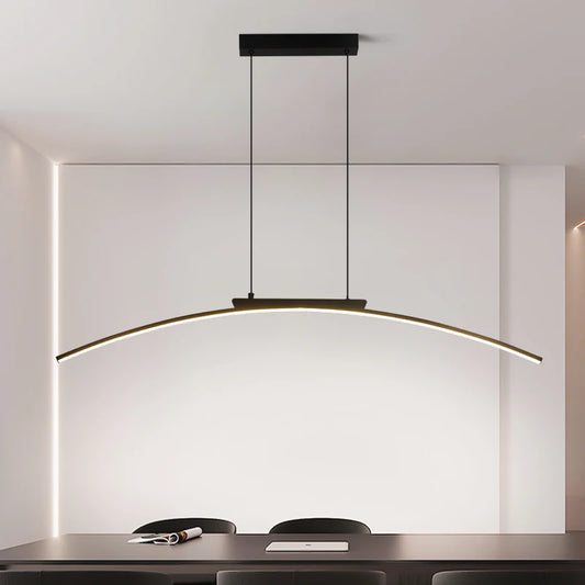 Modern LED Pendant Light Dimmable Hanging Lamp for Dining Room Kitchen Minimalist Arc Design Restaurant Energy Saving, Easy Inst