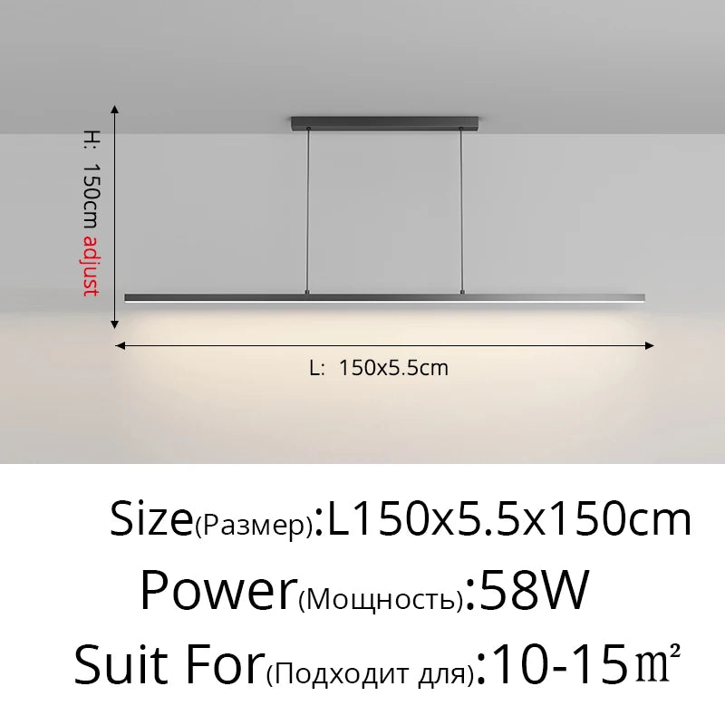 Modern Led Minimalist Long Pendant Lights For Home Villa Living Bedroom Dining Room Study Indoor Lighting Decoration Lamps