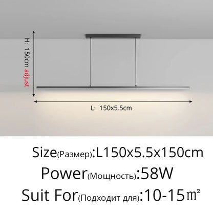 Modern Led Minimalist Long Pendant Lights For Home Villa Living Bedroom Dining Room Study Indoor Lighting Decoration Lamps