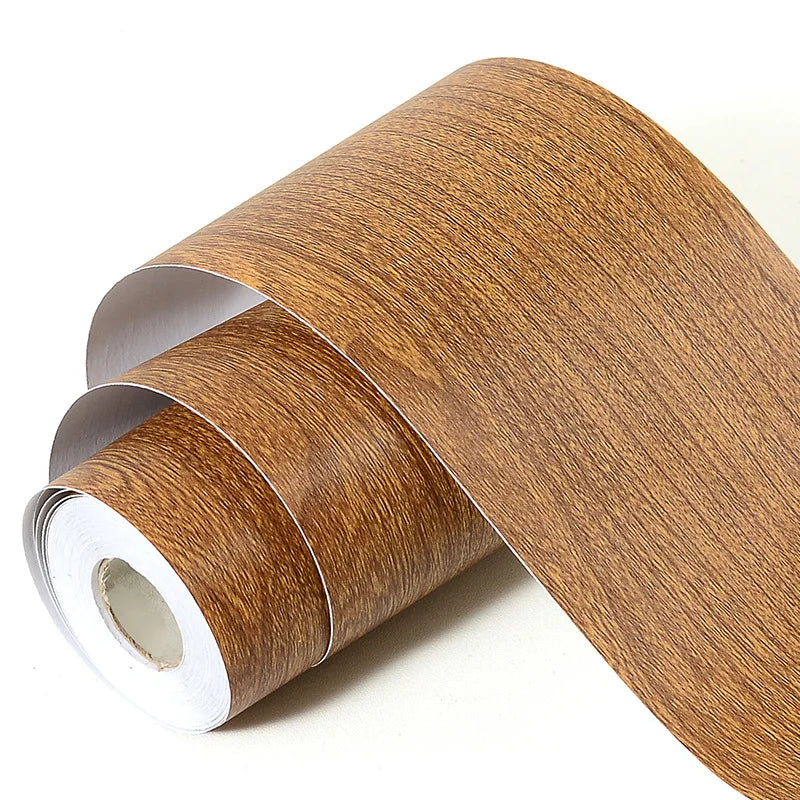 5M Skirting Line Wall Sticker Imitation Wood Pattern Self-adhesive PVC Sticker Living Room Corner Decals