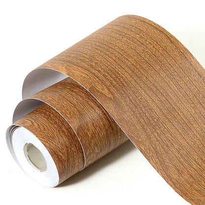 5M Skirting Line Wall Sticker Imitation Wood Pattern Self-adhesive PVC Sticker Living Room Corner Decals