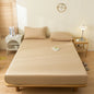 Waterproof Fitted Sheet Single Double Queen Size Mattress Cover Solid Color Fit Sheet 80x200 180x200 With Elastic Band Bed Sheet