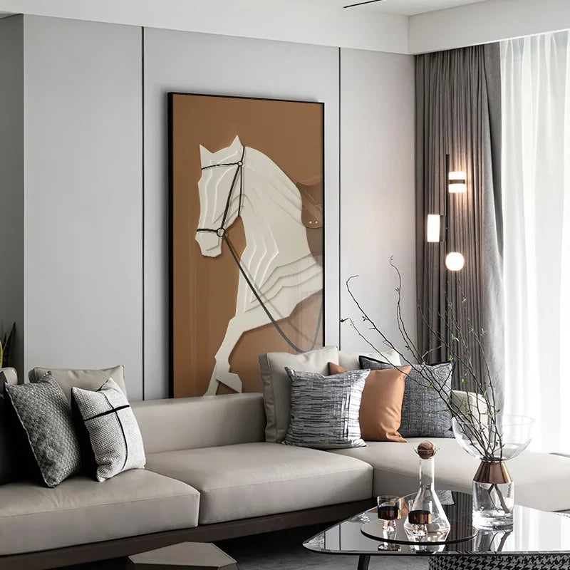 Modern Luxury Horses Canvas Posters and Prints Wall Art Entrance Decorative Painting Porch Living Room Home Decor Cuadros