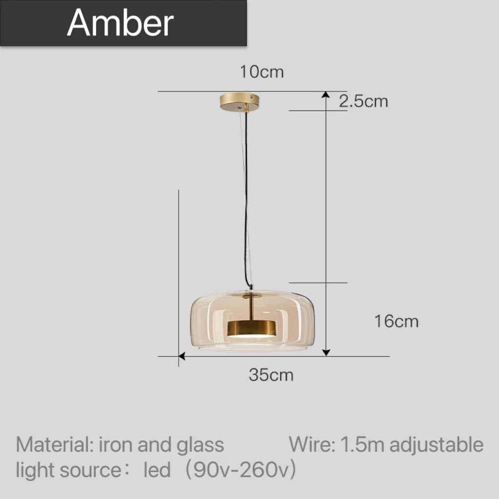 Glass LED Pendant Light for Kitchen, Restaurant, Hanging Lamp, Modern Bedroom, Bedside Shop Decoration, Ceiling Chandeliers, Lustres Decor