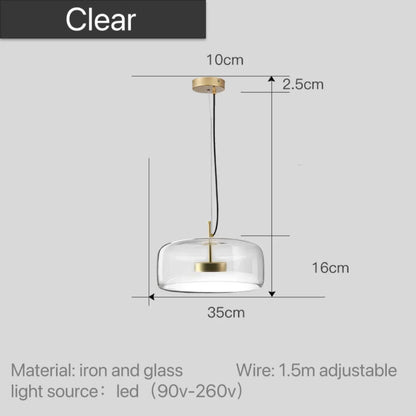 Glass LED Pendant Light for Kitchen, Restaurant, Hanging Lamp, Modern Bedroom, Bedside Shop Decoration, Ceiling Chandeliers, Lustres Decor