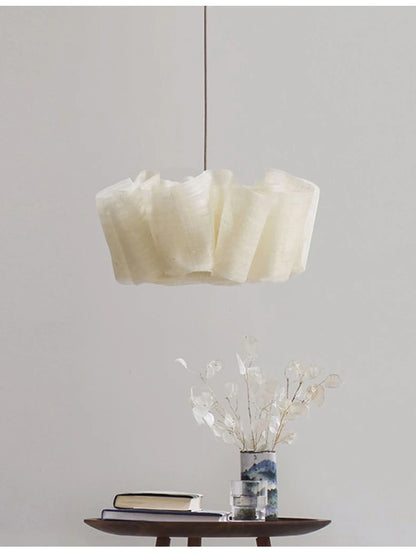 Handmade fabric LED chandelier Japanese retro study bar homestay living room fabric lighting