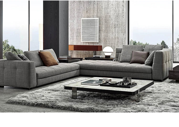 Italian Modern Sectional living room sofa set leather corner office sale