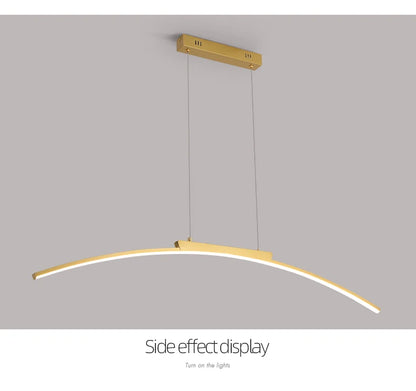 Modern LED Pendant Light Dimmable Hanging Lamp for Dining Room Kitchen Minimalist Arc Design Restaurant Energy Saving, Easy Inst