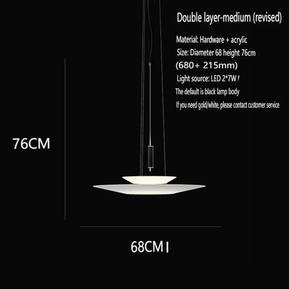Modern Flying Saucer LED Pendant Lights Personality Home Decor Hanging Lamp Dining Table Bar Living Room Artistic UFO Chandelier