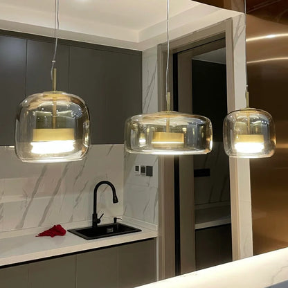 Glass LED Pendant Light for Kitchen, Restaurant, Hanging Lamp, Modern Bedroom, Bedside Shop Decoration, Ceiling Chandeliers, Lustres Decor