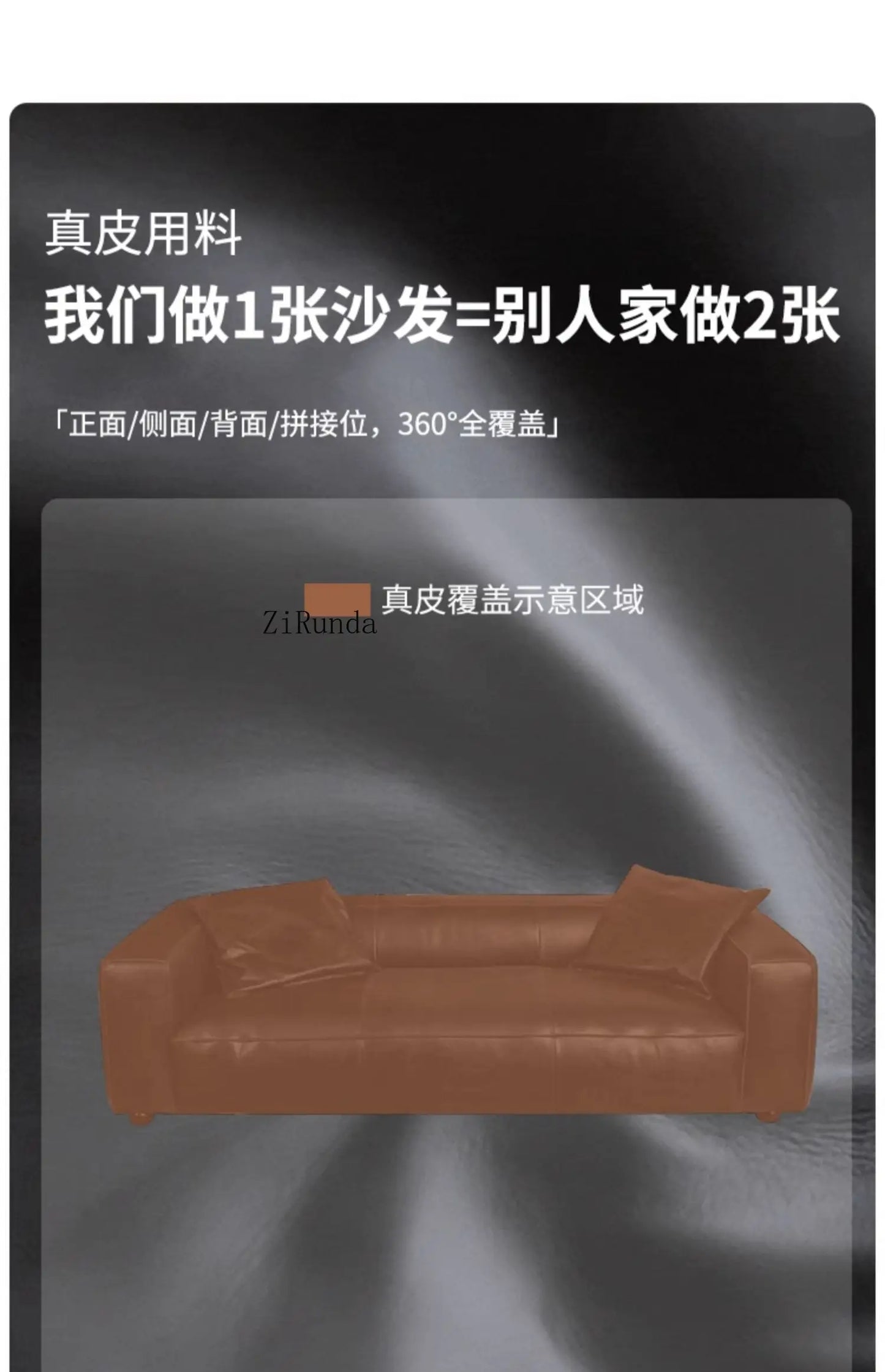 Retro all leather wabi sabi antique sofa Italian living room simple