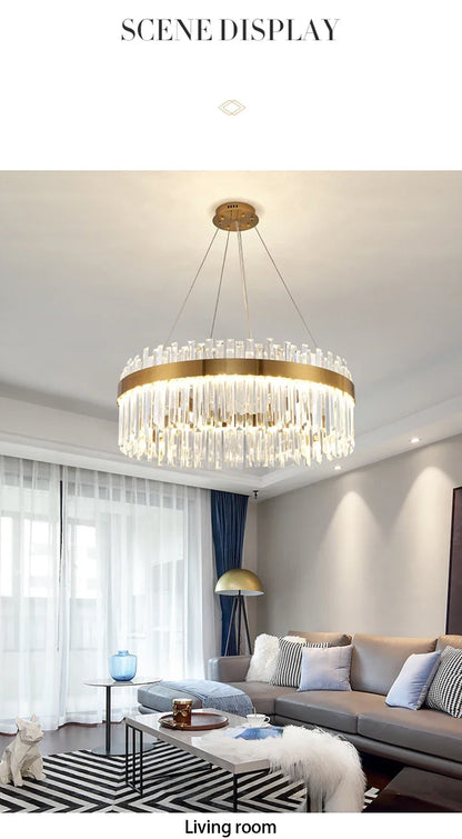 Nordic Luxury Chandeliers Crystal Pendant Ceiling Lights for Living Dining Room Kitchen Gold Pendant Light Decor Indoor Lighting
