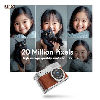 S150 Retro Digital Camera Mini Video Cam Photography Point Camera 1080P Pocket Video Recorder with LED Flash Light for Kids Toys