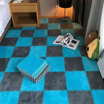 EVA Crawling Mat Stitching Suede Floor Mat Baby Play Mat Home Fashion Living Room Bedroom Puzzle Foam Carpet 30*30*1x1.0cm