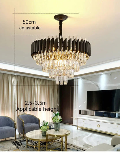 Luxury Modern Crystal Ceiling Chandelier For Living Room Lights Lustre Home Decor Indoor Lighting LED Dining Room Pendant Light