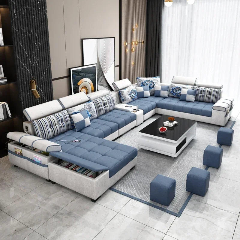 Gray Large Wood Sofas Filler Waterproof Design Lazy Lounges Puffs Couch Salon Recliner Luxury Canape Salon Furniture Home