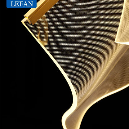 Light Guide LED Modern Chandelier living room decor lighting Duplex Rotating Stairs Pendant Lamp Dining room Hanging Lights