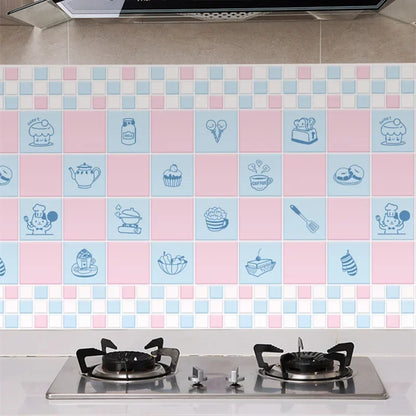 Kitchen Stove Oil-proof Sticker Waterproof High Temperature Resistant Wallpapers Kitchen Decoration Self Adhesive Contact Paper