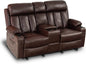 Electric Power Loveseat Recliner, Faux Leather Power Reclining Sofa with Heat and Massage, USB Ports, Cup Holders Living Room