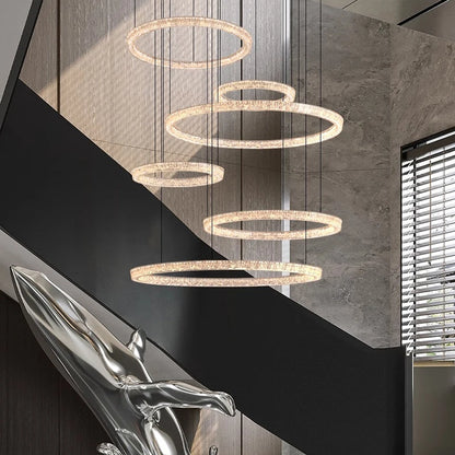 Modern ring stairs led lights pendant light lamps for living room led Chandeliers for dining room hanging light indoor lighting