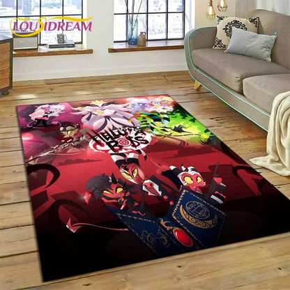 Cartoon H-Helluva Boss Blitzo H-Hazbin Hotel Carpet Rug for Bedroom Living Room Home Sofa Decoration,Child Large Decor Floor Mat