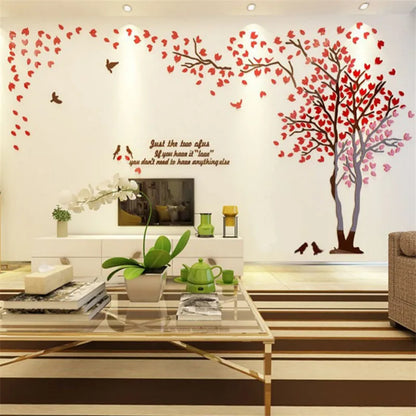 3D Mirror Tree Wall Sticker, Living Room Decals, DIY Acrylic Art, TV Background Wall Poster, Home Decoration, Bedroom Wallpaper
