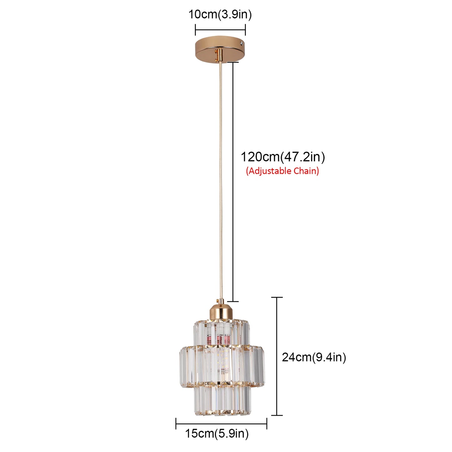 K9 Crystal Pendant Light Indoor Dining Room Nordic Modern Ceiling Chandelier for Bedroom Decoration Led Adjust Lighting Fixtures