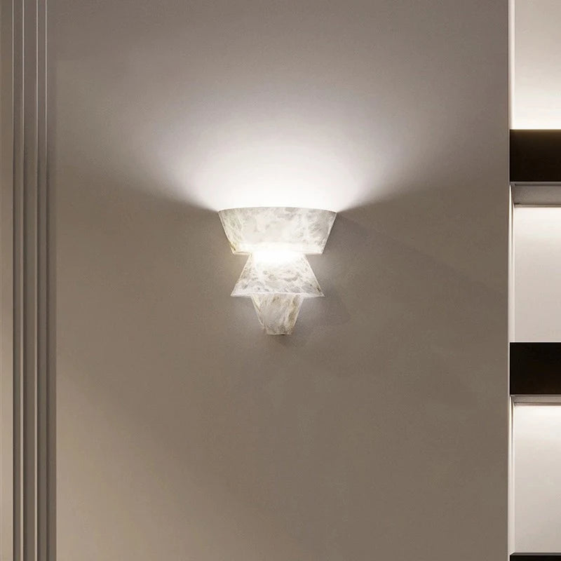 Spanish Marble Wall Lamp Modern Luxury LED Wall Light Creative Living Room Bedroom Corridor Bathroom Villa Wall Decor G9 Bulb
