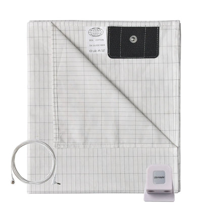Half Grounding Mat for Bed Anti-slip PU Leather Earthing Mattress With Grounding Cord & Plug Adapter