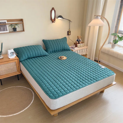 Green Tea Mattress Topper Cooling Pad Ultra-Soft and Breathable Bed Mattress Cover with Deep Pocket Foldable Tatami Floor 매트리스