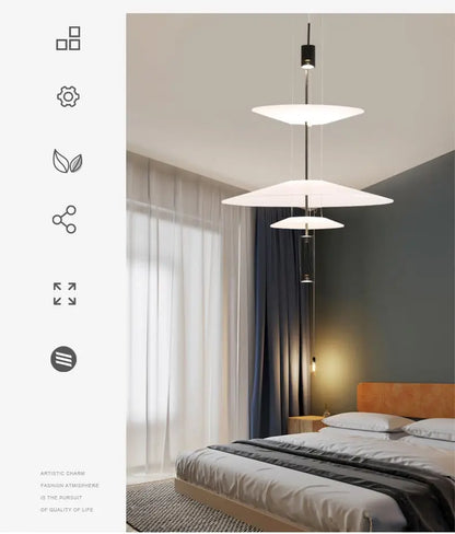 SANDYHA Modern Flying Saucer Style Chandeliers House Home Decor Led Pendant Lamps Kitchen Living Room Bedroom Interior Lighting