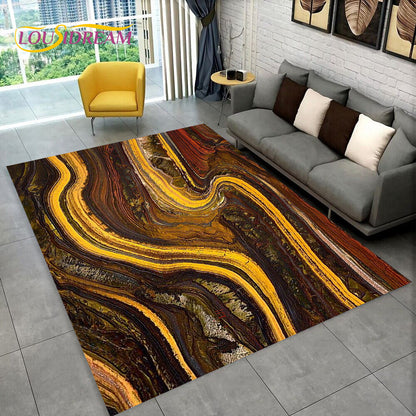 3D Colour Gold Nordic Marble Splendid Area Rug,Carpet for Home Living Room Bedroom Sofa Doormat Kitchen Decor,Non-slip Floor Mat